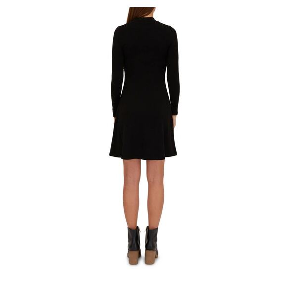 Vince Long Sleeve Mock Neck A Line Sweater Dress Black V878484146-001BLK XS NEW - Picture 4 of 9